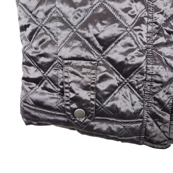 HARLEY DAVIDSON Vest Womens Medium Gray Quilted Hooded Motorcycle 97488-12VW - Picture 4 of 14